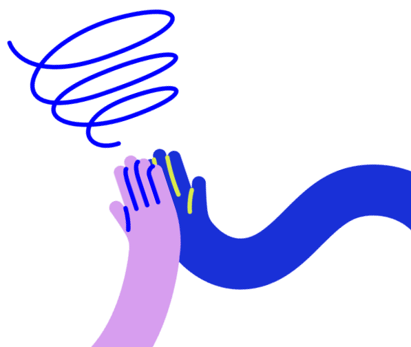 Vector drawing of hands making a high five